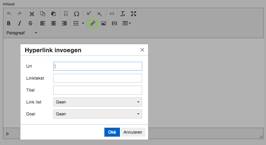 Link toevoegen in het zosocms