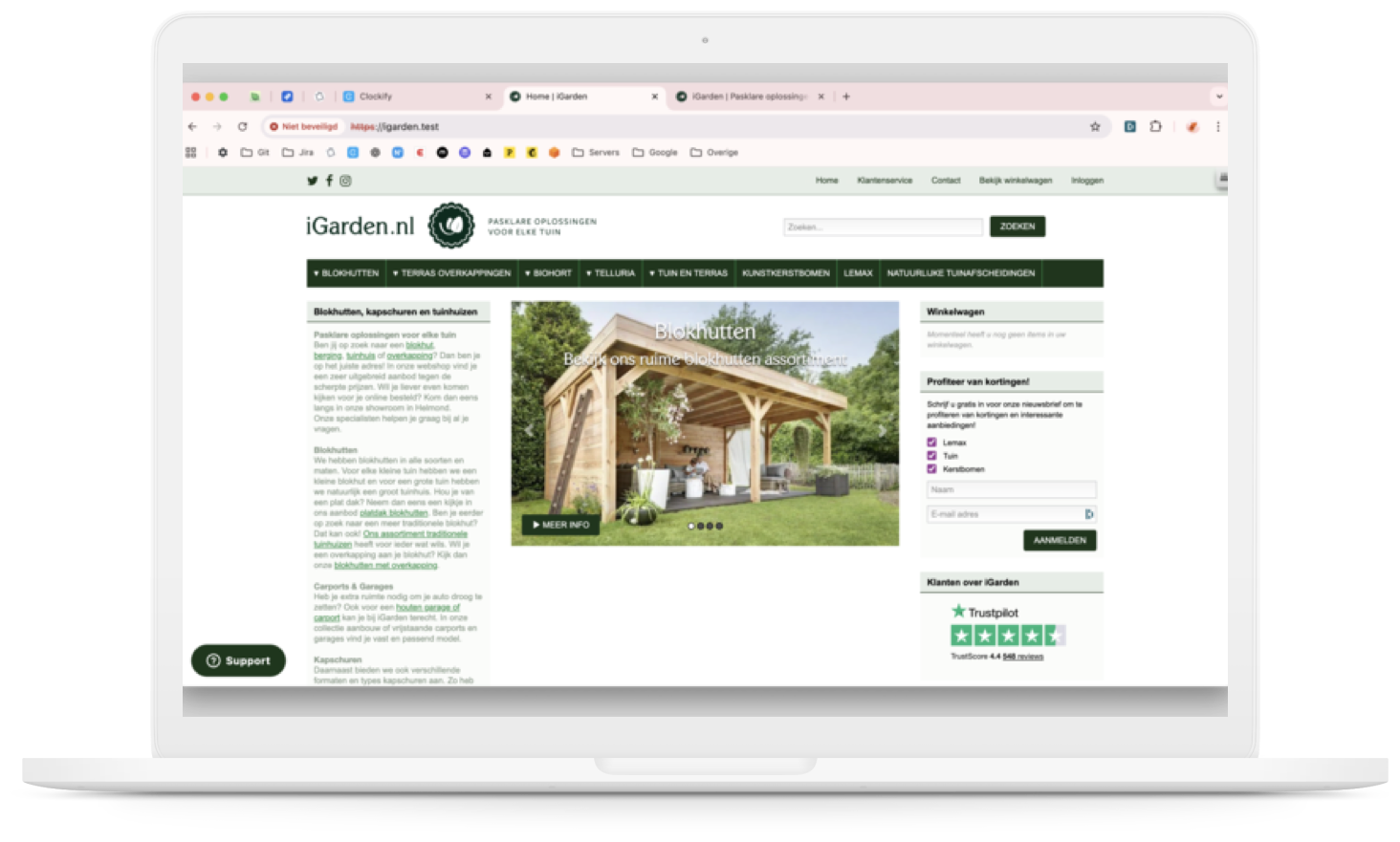 iGarden oude site voorbeeld